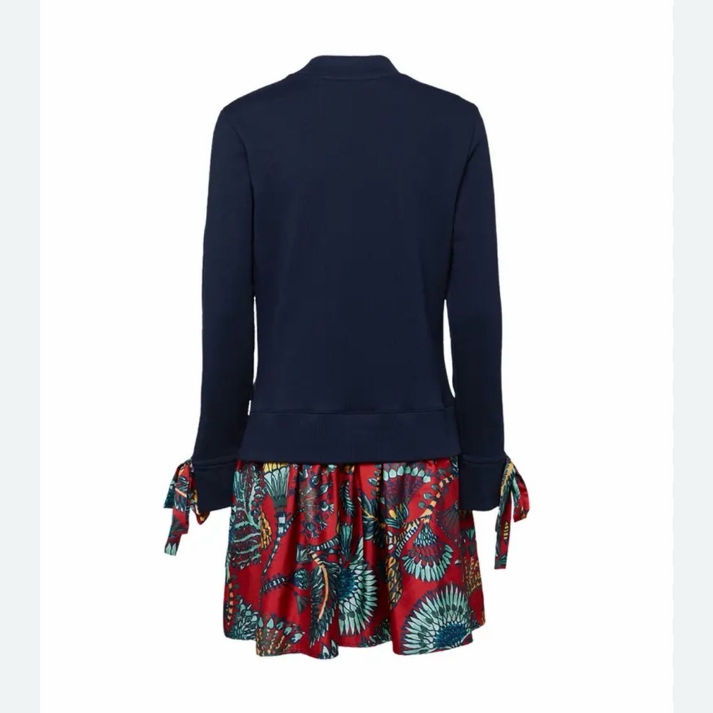 LA DoubleJ Navy Top with Red Floral Skirt Dress